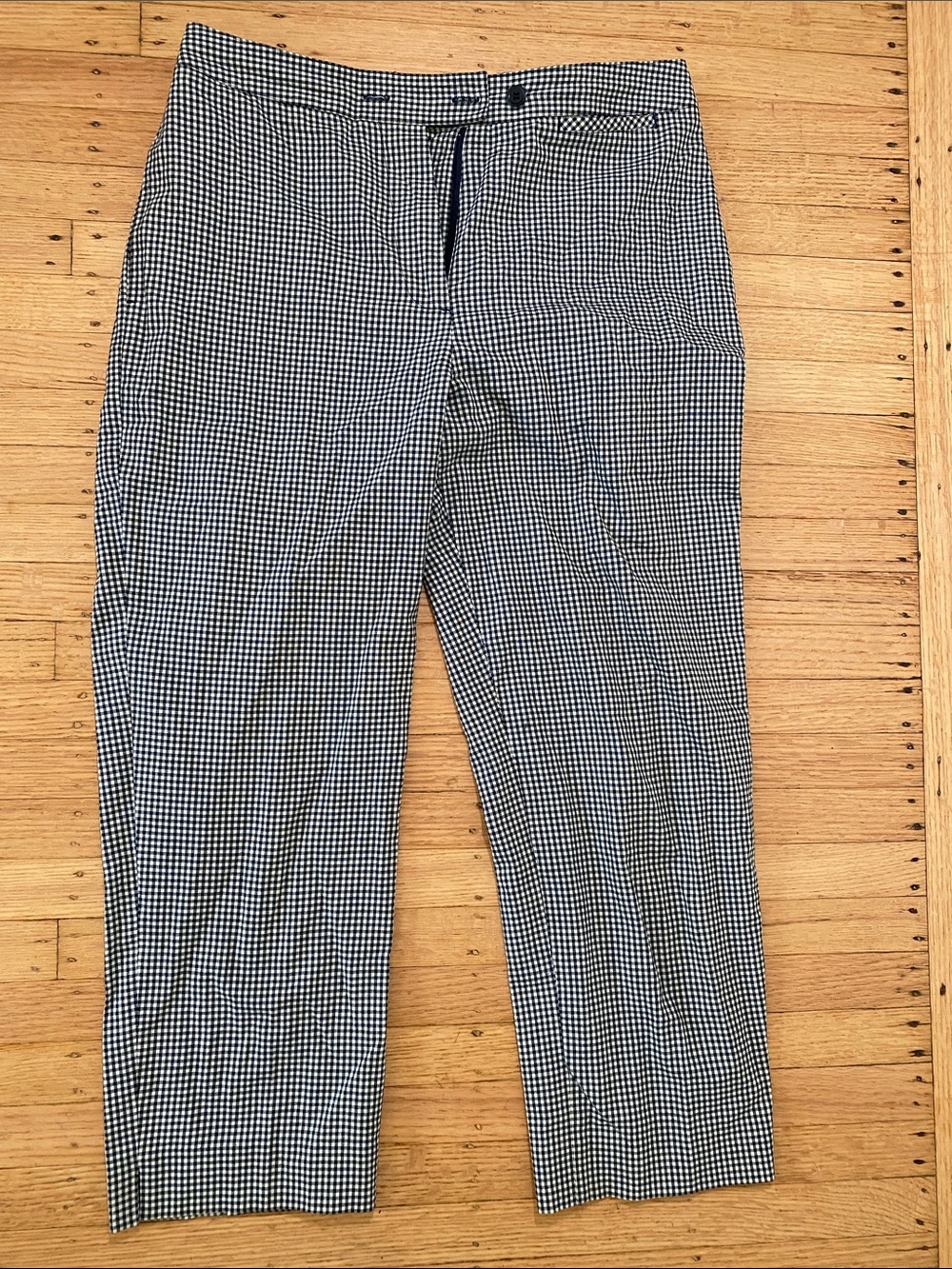 Vintage Blue Gingham Capris